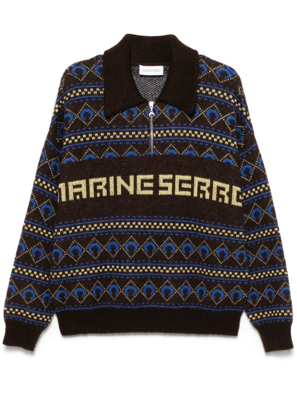 Жаккардовый свитер Marine Serre, коричневый
Жаккардовый свитер Marine Serre, коричневый