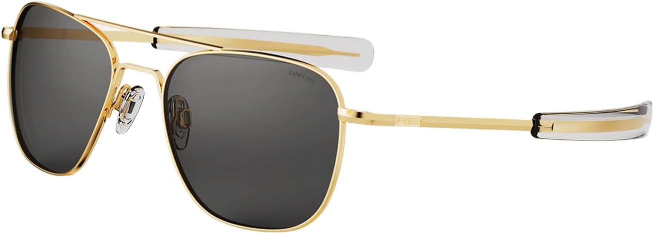 Солнцезащитные очки-авиаторы Randolph Eyewear для женщин и мужчин – неполяризованные и поляризованные линзы, защита от УФ-излучения с 23-каратным золотом Randolph Engineering, 23k Gold / American Gray
Солнцезащитные очки-авиаторы Randolph Eyewear для женщин и мужчин – неполяризованные и поляризованные линзы, защита от УФ-излучения с 23-каратным золотом Randolph Engineering, 23k Gold / American Gray