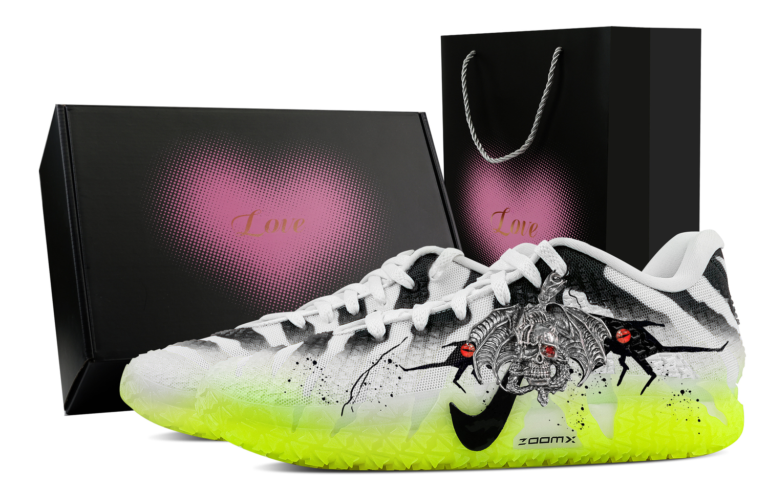 Nike Мужские низкие баскетбольные кроссовки Ja Morant 3 Demon Skeleton, Heart Box Rebound Grip, черный с серым рисунком
Nike Мужские низкие баскетбольные кроссовки Ja Morant 3 Demon Skeleton, Heart Box Rebound Grip, черный с серым рисунком