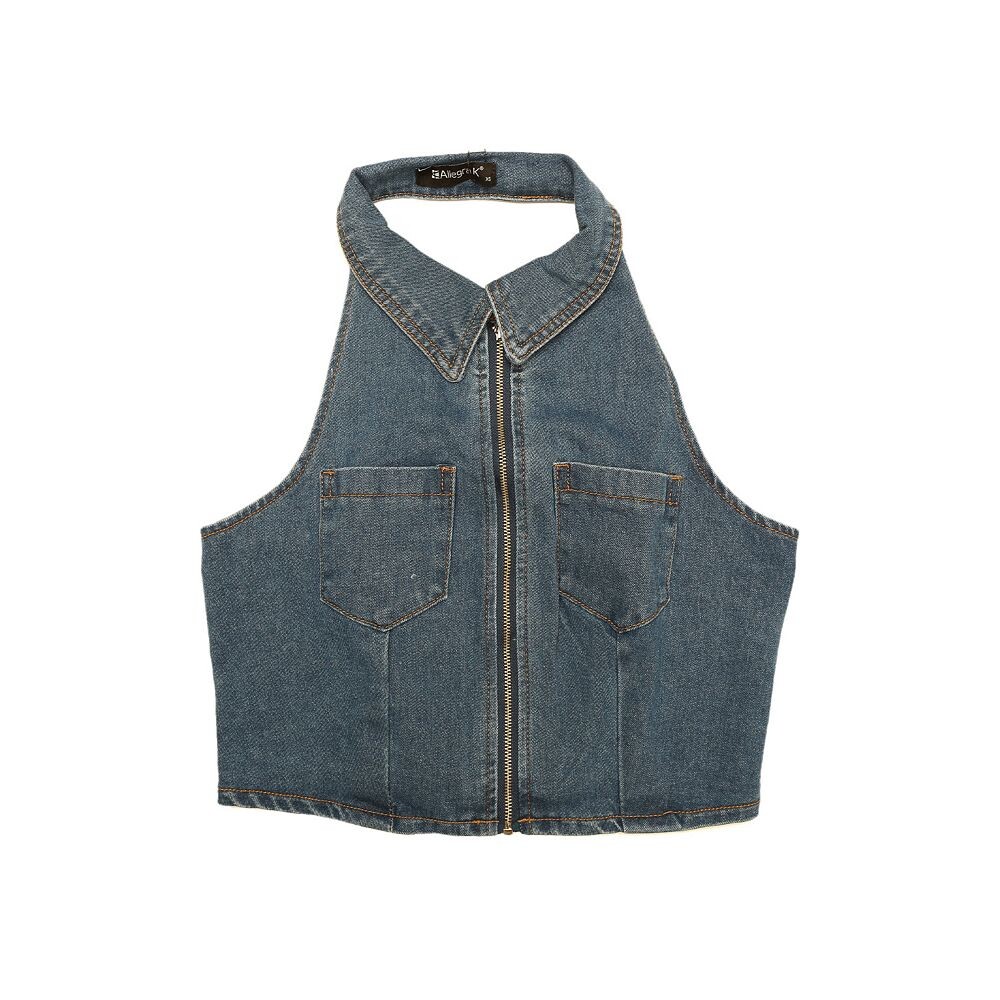 Джинсовый топ с лямкой на шее для женщин, джинсовый корсет без рукавов с застежкой-молнией и воротником ALLEGRA K, синий
Джинсовый топ с лямкой на шее для женщин, джинсовый корсет без рукавов с застежкой-молнией и воротником ALLEGRA K, синий