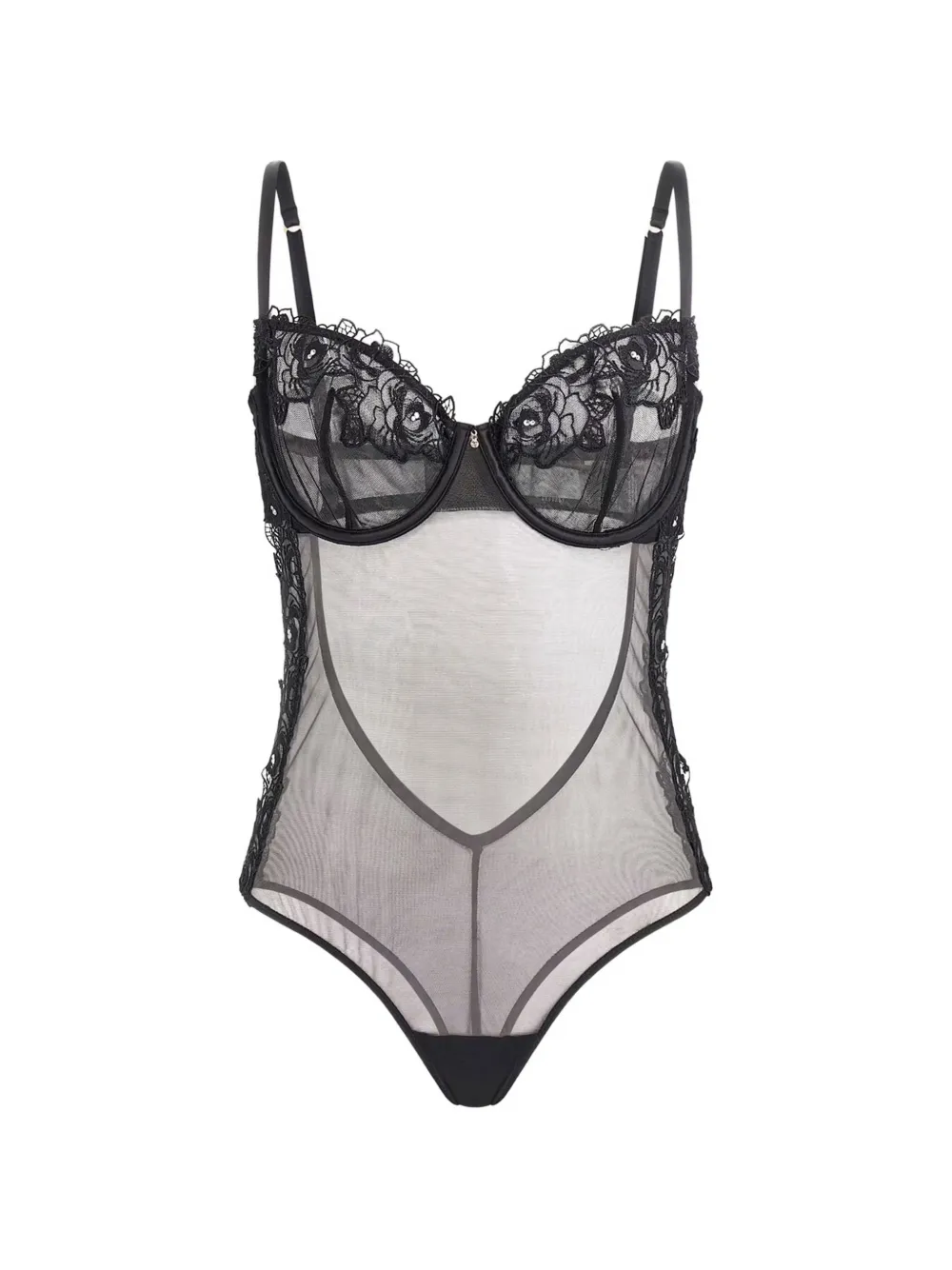 Боди из кружев с цветочным узором Guess Usa, черный
Боди из кружев с цветочным узором Guess Usa, черный