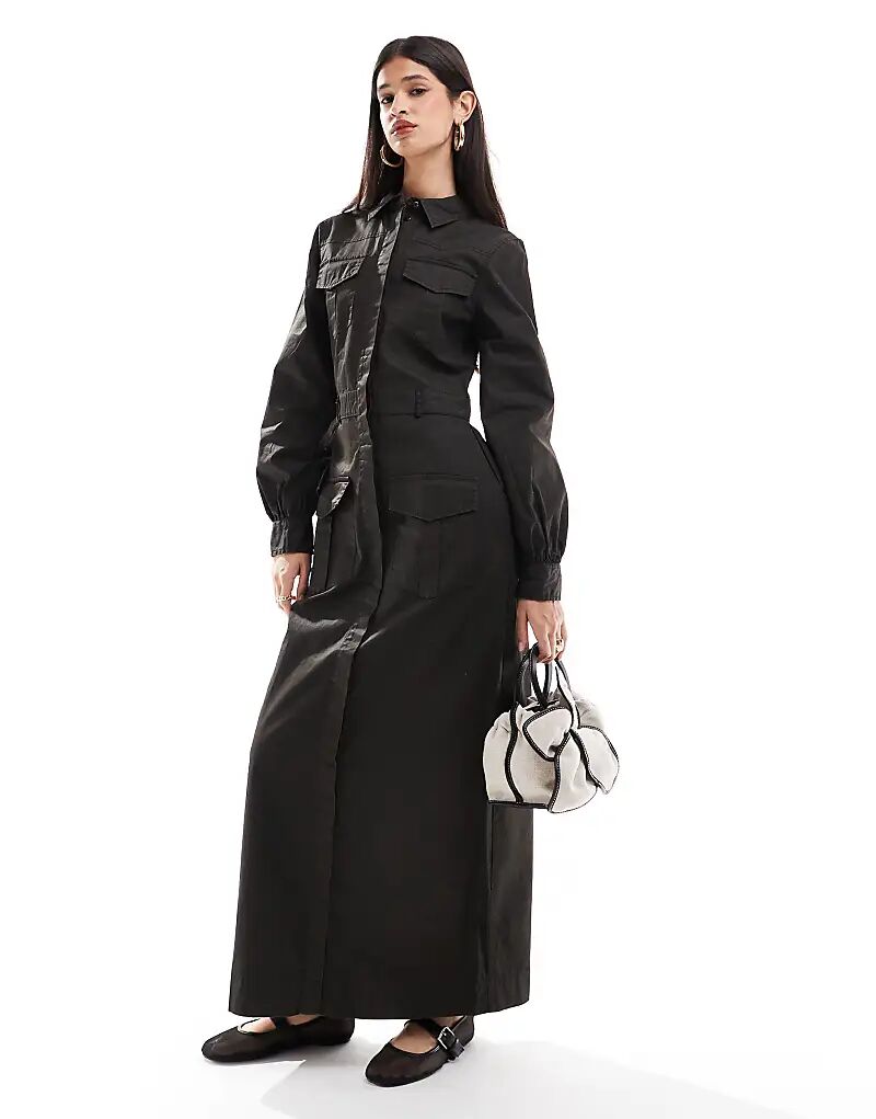 Платье-рубашка макси из вощеного хлопка темно-зеленого цвета ASOS DESIGN
Платье-рубашка макси из вощеного хлопка темно-зеленого цвета ASOS DESIGN