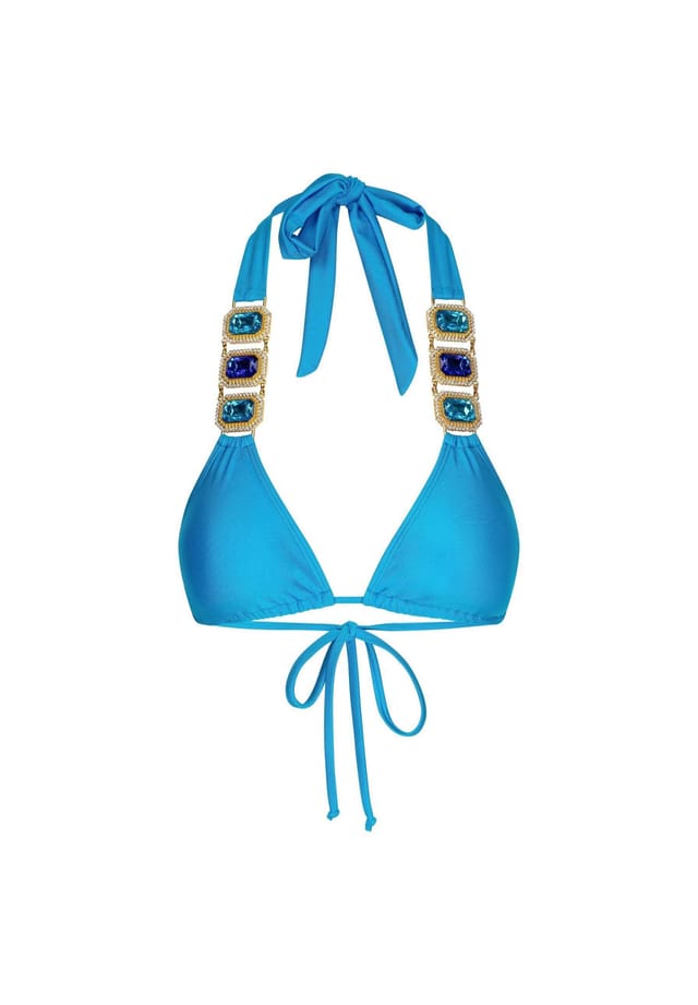 Верх бикини Boujee с отделкой из сверкающих камней Moda Minx, голубой
Верх бикини Boujee с отделкой из сверкающих камней Moda Minx, голубой