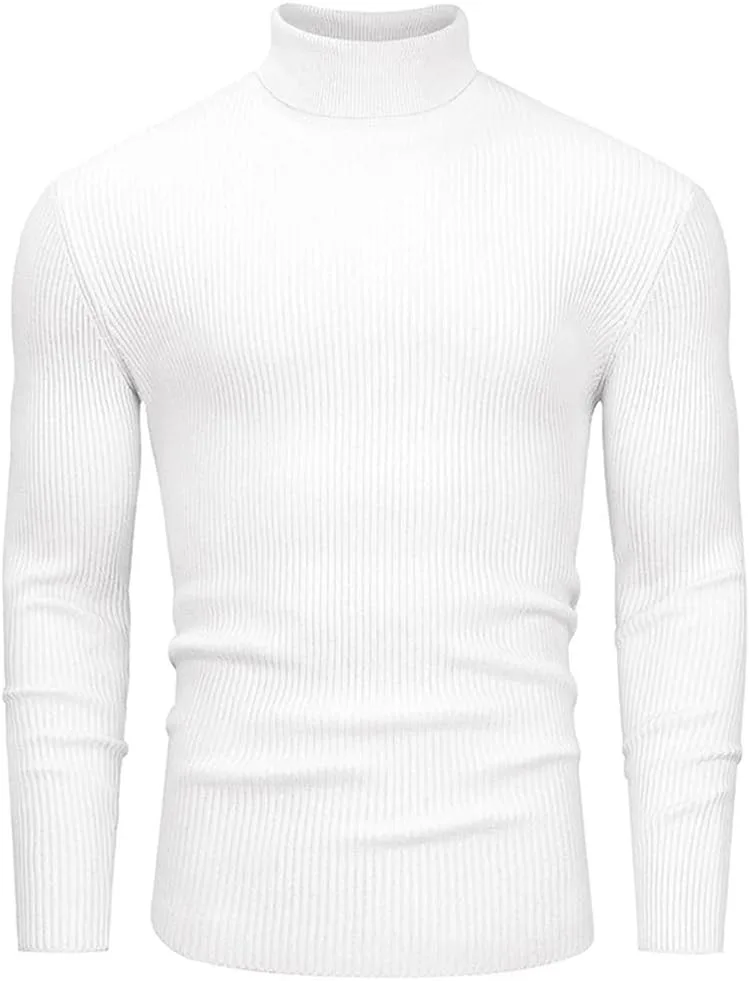 Мужской свитер Slim Fit с высоким воротником и полосками
Мужской свитер Slim Fit с высоким воротником и полосками