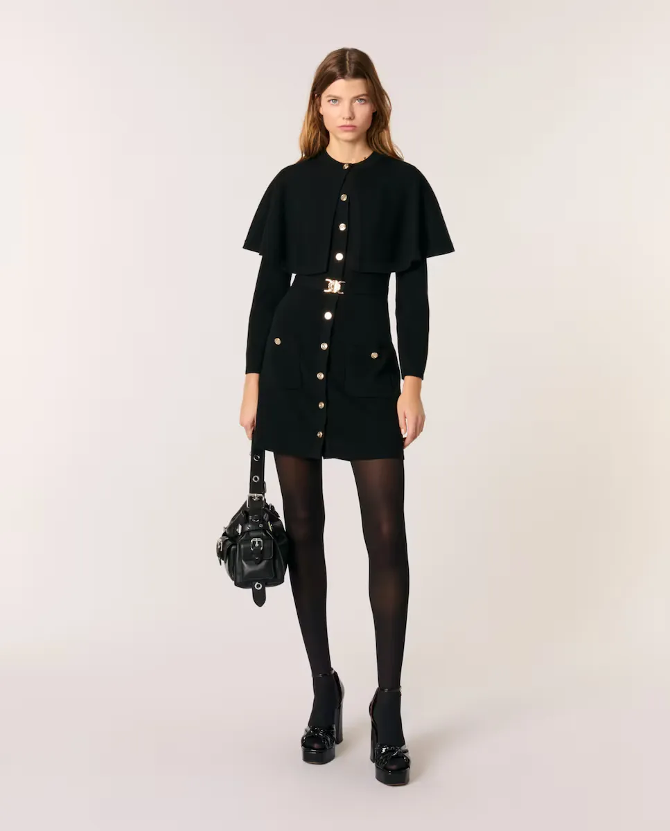 Платье 2 в 1 со съемной накидкой Maje, черный
Платье 2 в 1 со съемной накидкой Maje, черный