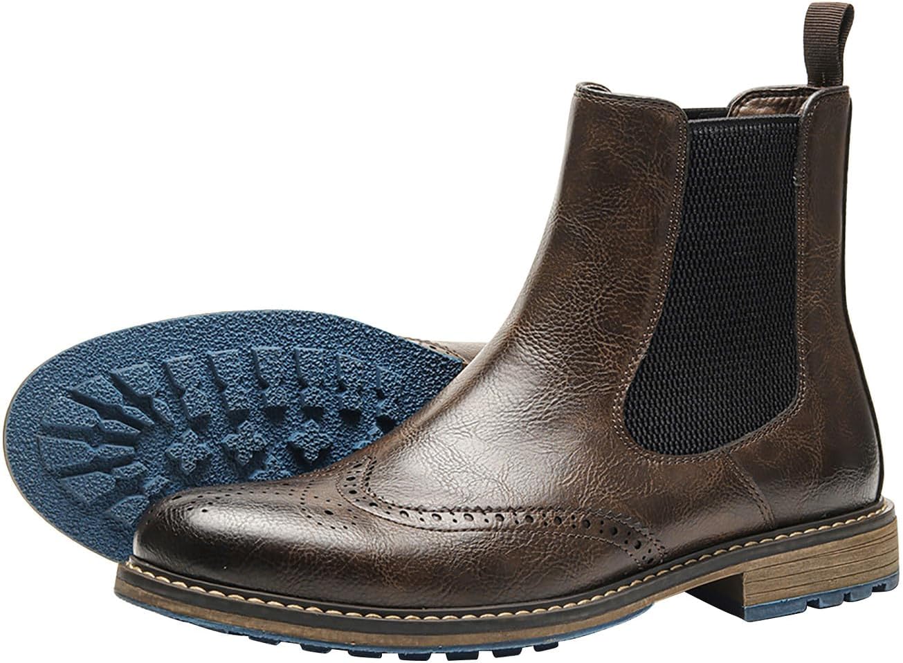 Мужские ботинки Chelsea Santimon, повседневные кожаные туфли с крылышками, без шнуровки, свадебные модные ботинки под смокинг, формальные ботинки до щиколотки для мужчин, коричневый
Мужские ботинки Chelsea Santimon, повседневные кожаные туфли с крылышками, без шнуровки, свадебные модные ботинки под смокинг, формальные ботинки до щиколотки для мужчин, коричневый