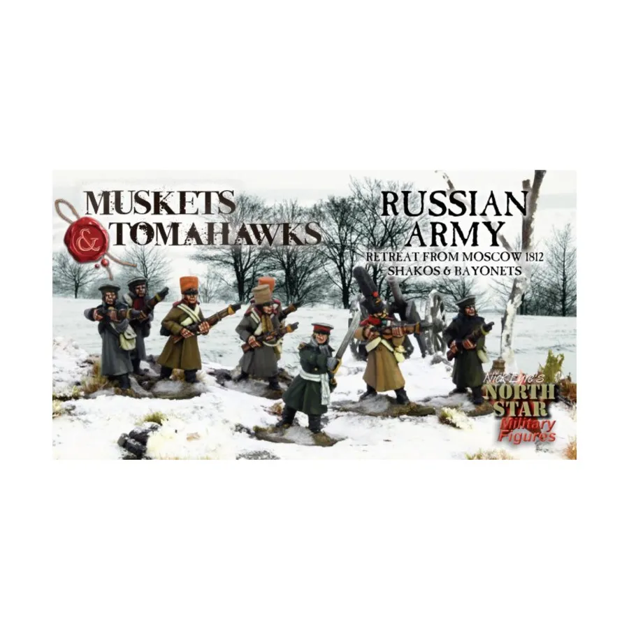 Русская армия - Отступление из Москвы 1812 г., Muskets & Tomahawks - Core and Assorted (28mm)
Русская армия - Отступление из Москвы 1812 г., Muskets & Tomahawks - Core and Assorted (28mm)