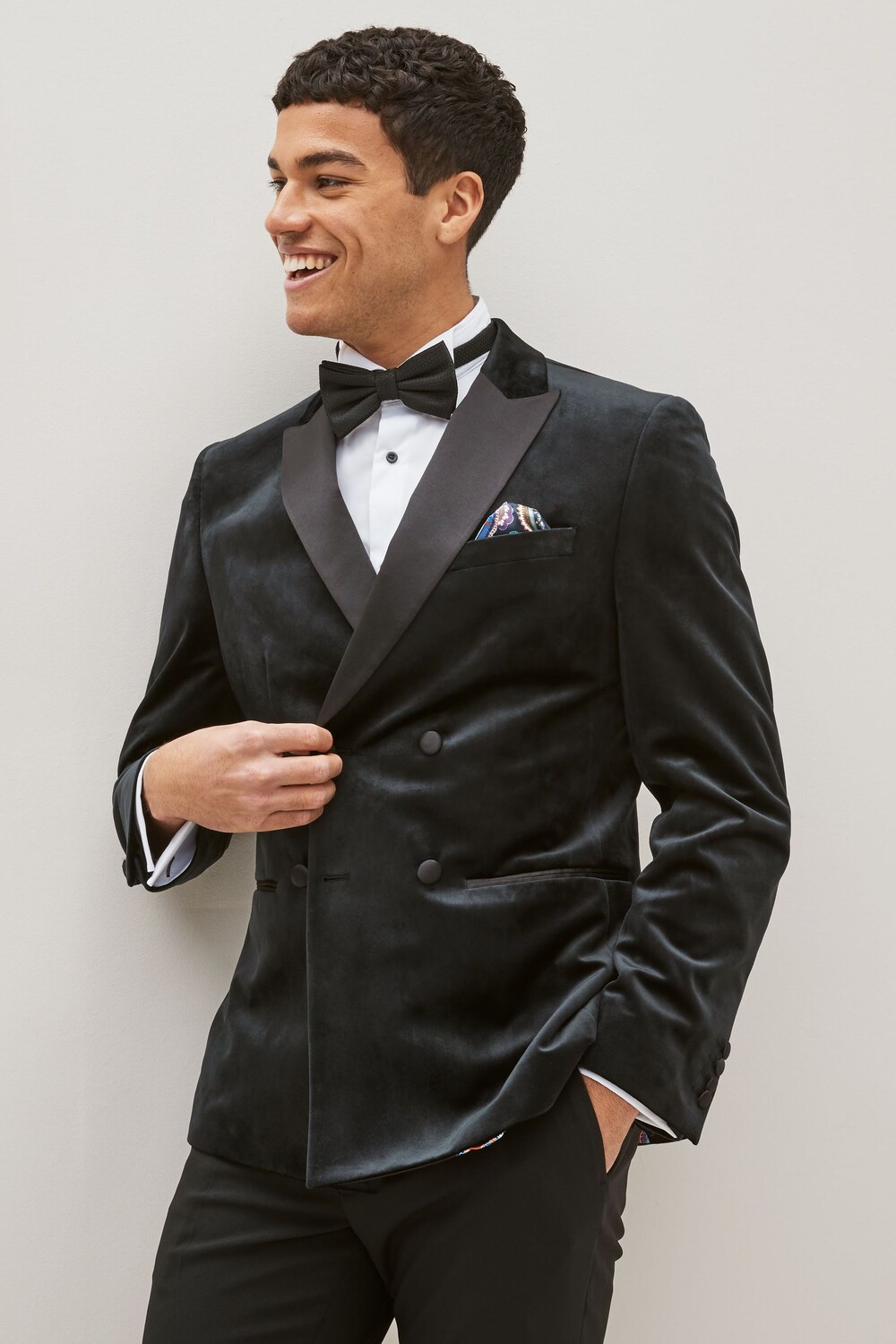 Темно-синий бархатный пиджак Next, черный
Темно-синий бархатный пиджак Next, черный