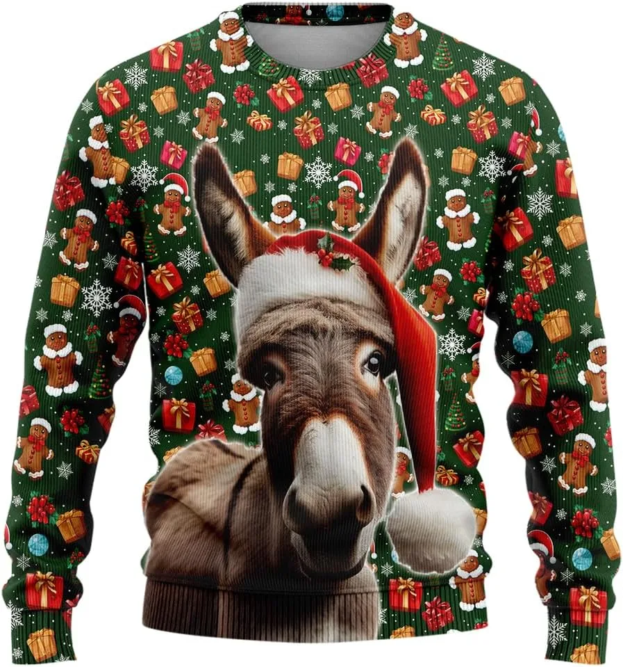 Свитшот Animal Ugly Christmas для женщин, 3D свитер с имбирным печеньем HANZSPROUT
Свитшот Animal Ugly Christmas для женщин, 3D свитер с имбирным печеньем HANZSPROUT