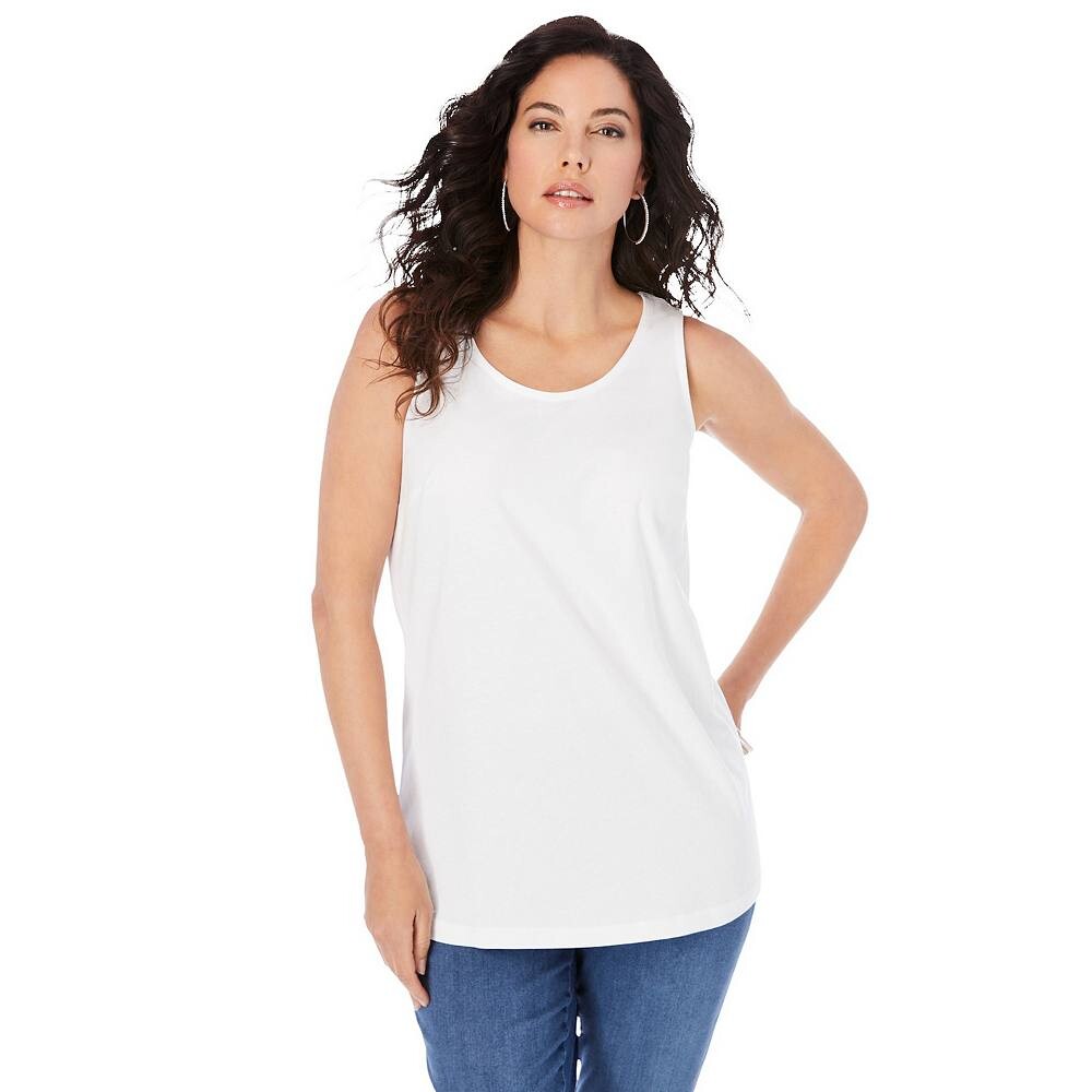 Женская майка больших размеров Roaman с круглым вырезом Roaman's, белый
Женская майка больших размеров Roaman с круглым вырезом Roaman's, белый