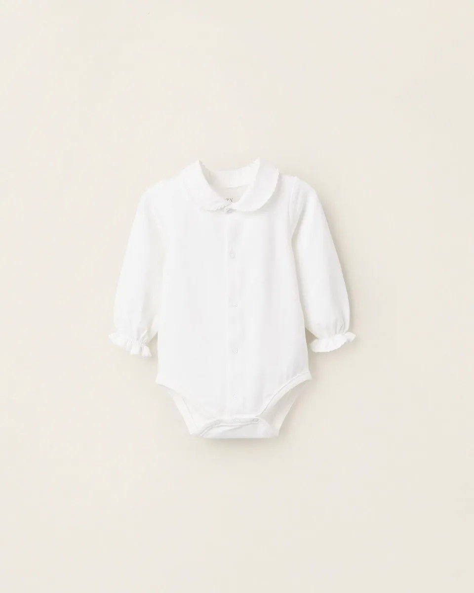 Боди для девочки с оборками и кнопками Zippy, белый
Боди для девочки с оборками и кнопками Zippy, белый