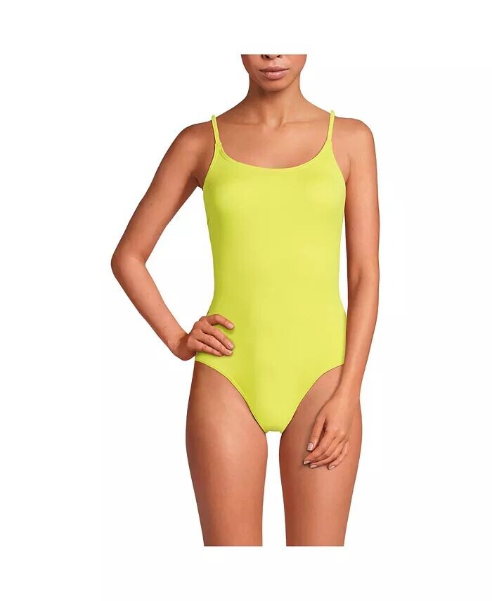 Женский цельный купальник с овальным вырезом и высокими штанинами без корсета на тонких бретелях Lands' End, зеленый
Женский цельный купальник с овальным вырезом и высокими штанинами без корсета на тонких бретелях Lands' End, зеленый