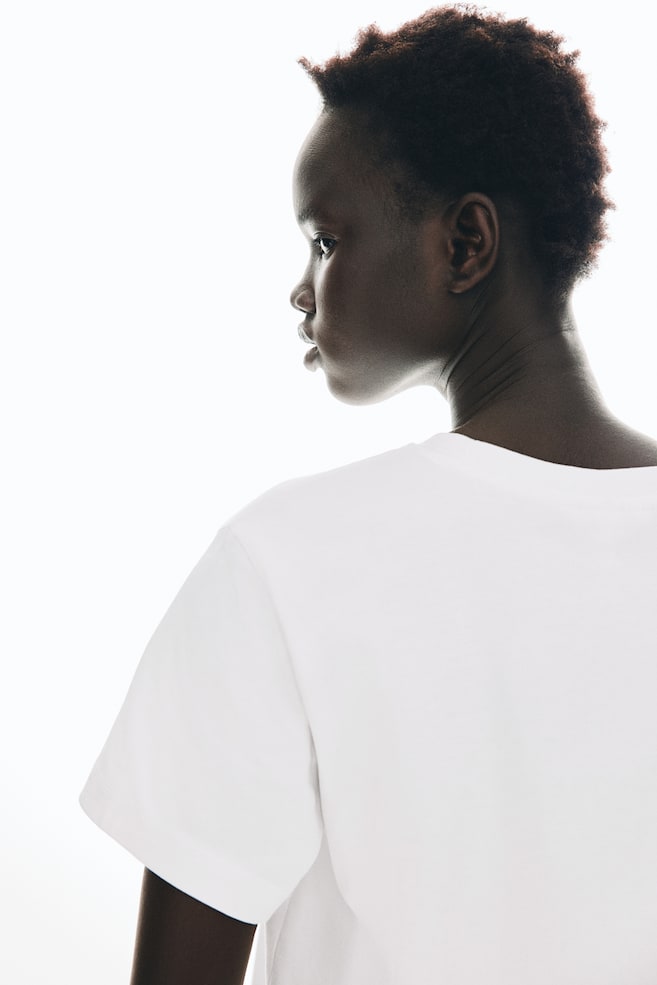 Футболка свободного покроя из хлопка H&M, белый
Футболка свободного покроя из хлопка H&M, белый