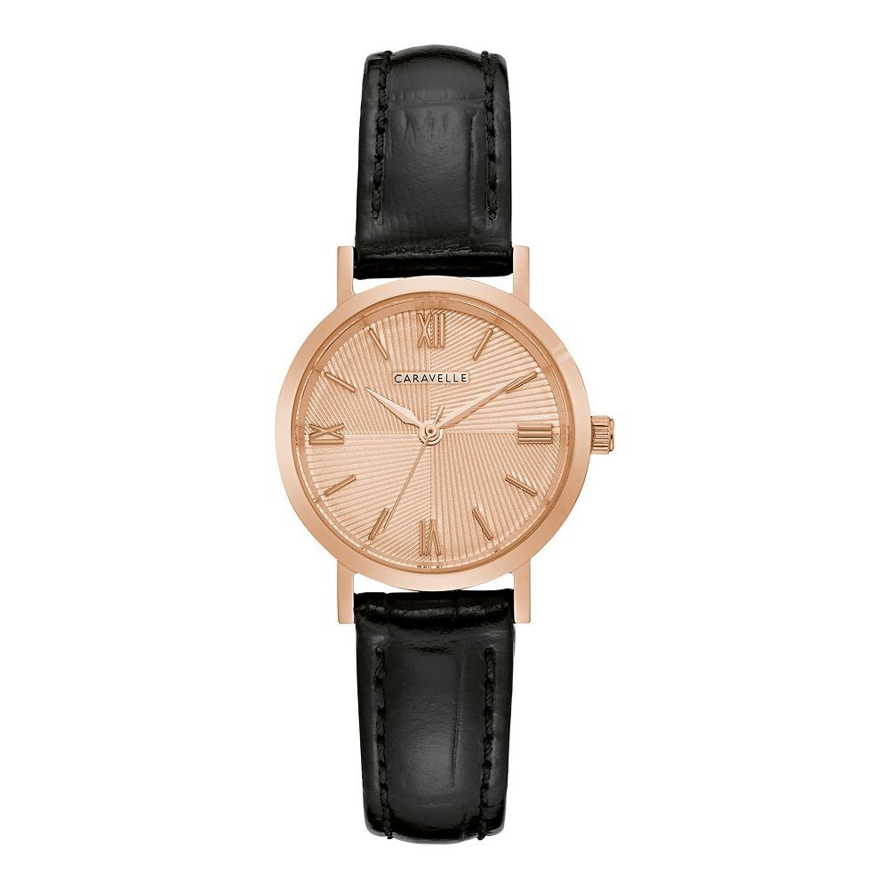Женские часы Caravelle by Bulova розового цвета из нержавеющей стали с черным кожаным ремешком — 44L259, черный
Женские часы Caravelle by Bulova розового цвета из нержавеющей стали с черным кожаным ремешком — 44L259, черный