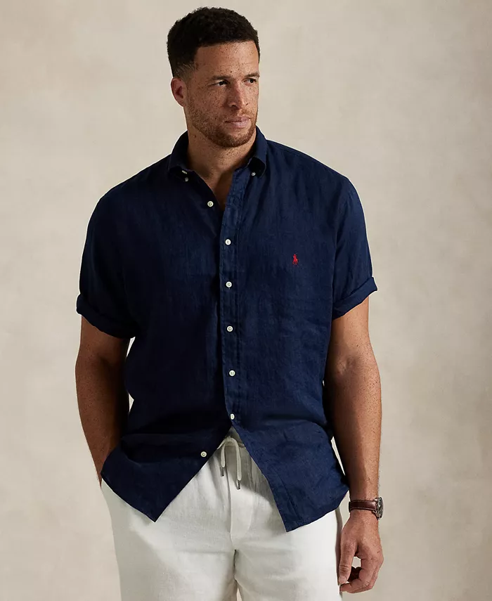Мужская рубашка из льна Big & Tall Polo Ralph Lauren, синий
Мужская рубашка из льна Big & Tall Polo Ralph Lauren, синий