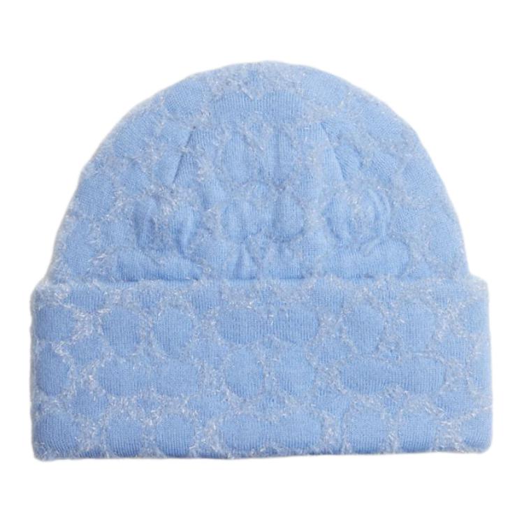 COACH Хлопковая вязаная шапка унисекс синяя, Blue 
COACH Хлопковая вязаная шапка унисекс синяя, Blue