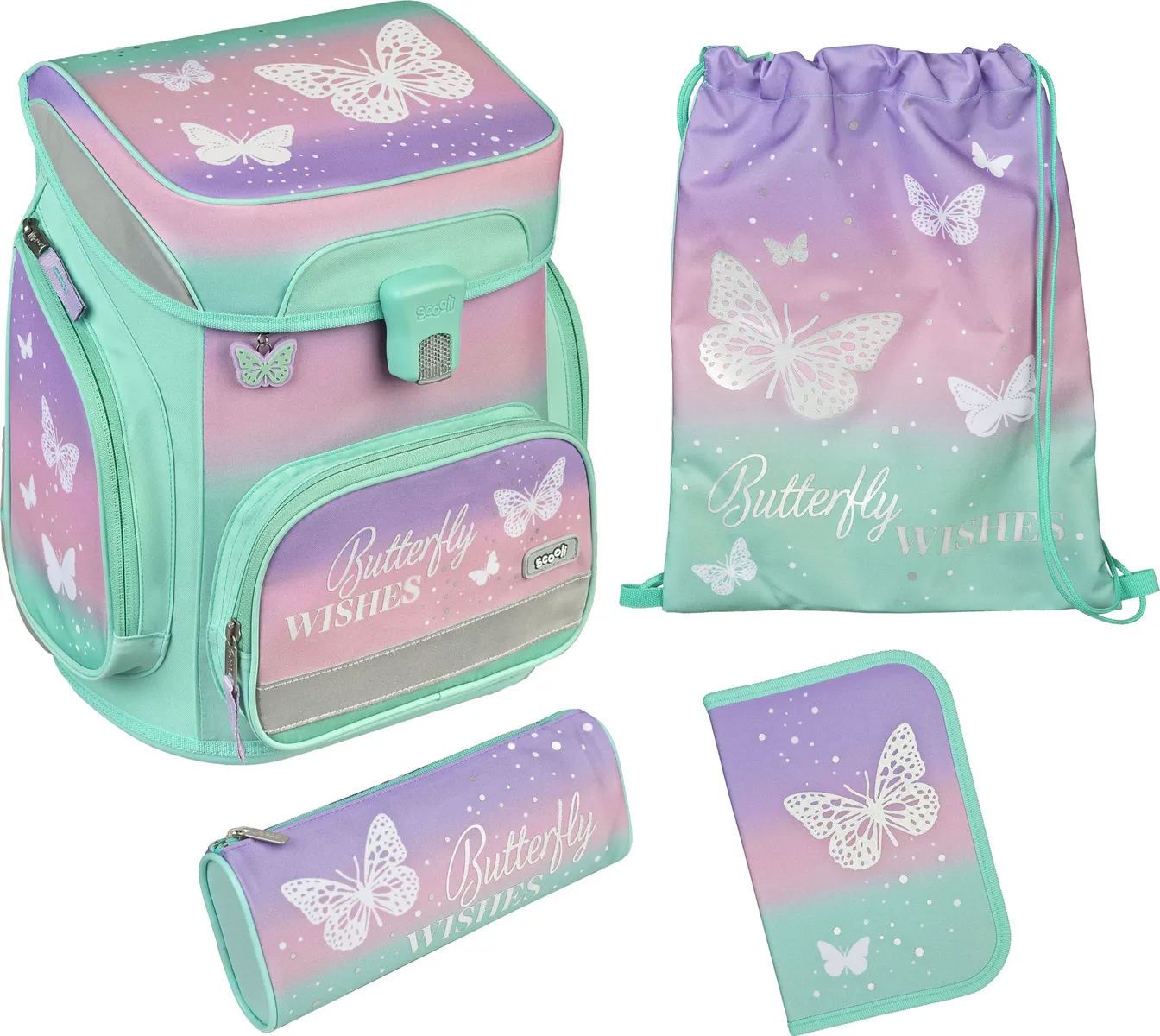 Школьная сумка Scooli "EasyFit, Butterfly Wishes", светоотражатели, цвет Butterfly Wishes
Школьная сумка Scooli "EasyFit, Butterfly Wishes", светоотражатели, цвет Butterfly Wishes