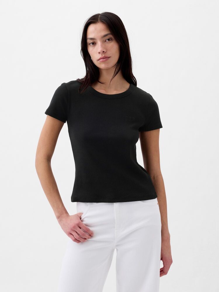 Рубчатая футболка с логотипом Gap, черный
Рубчатая футболка с логотипом Gap, черный