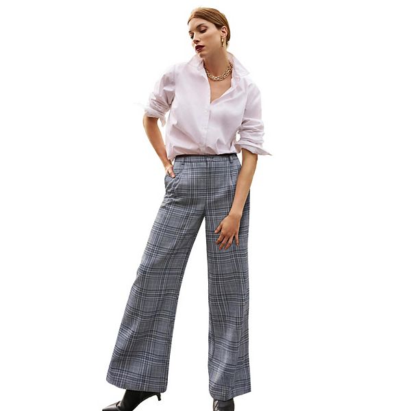 Женские брюки plus size bi-stretch wide leg Jessica London, Navy Refined Plaid
Женские брюки plus size bi-stretch wide leg Jessica London, Navy Refined Plaid