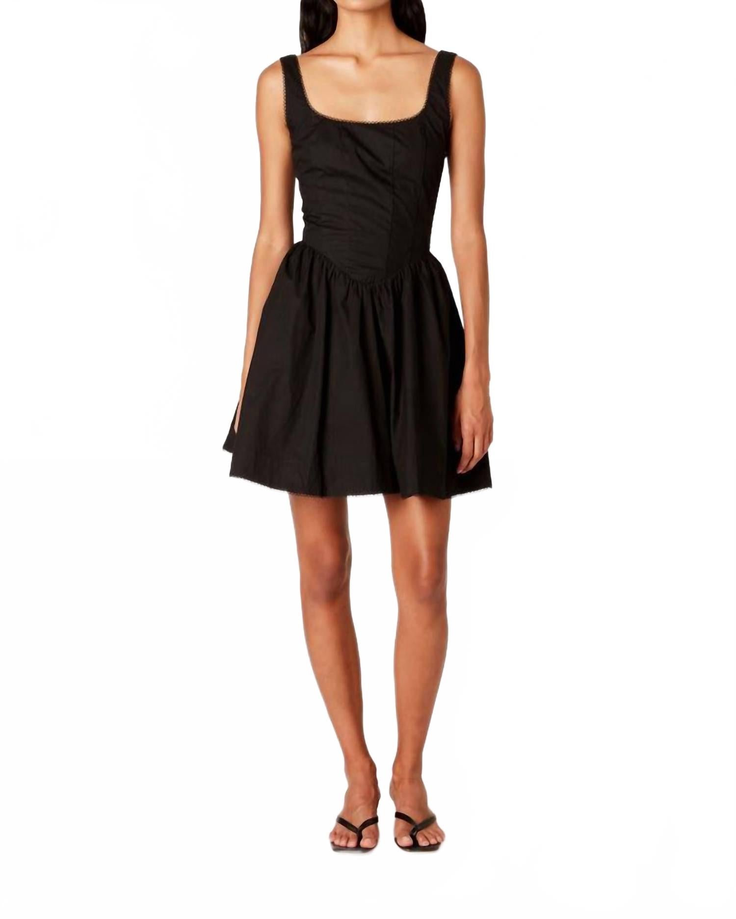 Черное мини-платье-бюстье с кружевной отделкой NIA
Черное мини-платье-бюстье с кружевной отделкой NIA