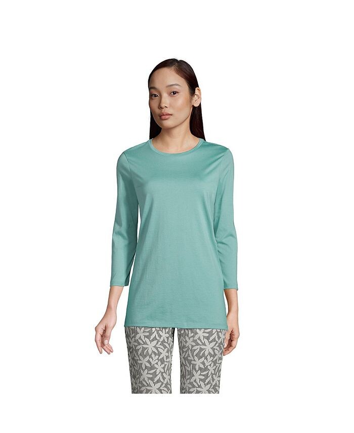 Хлопковая туника с круглым вырезом Supima с рукавами 3/4 для миниатюрного роста Lands' End, синий
Хлопковая туника с круглым вырезом Supima с рукавами 3/4 для миниатюрного роста Lands' End, синий