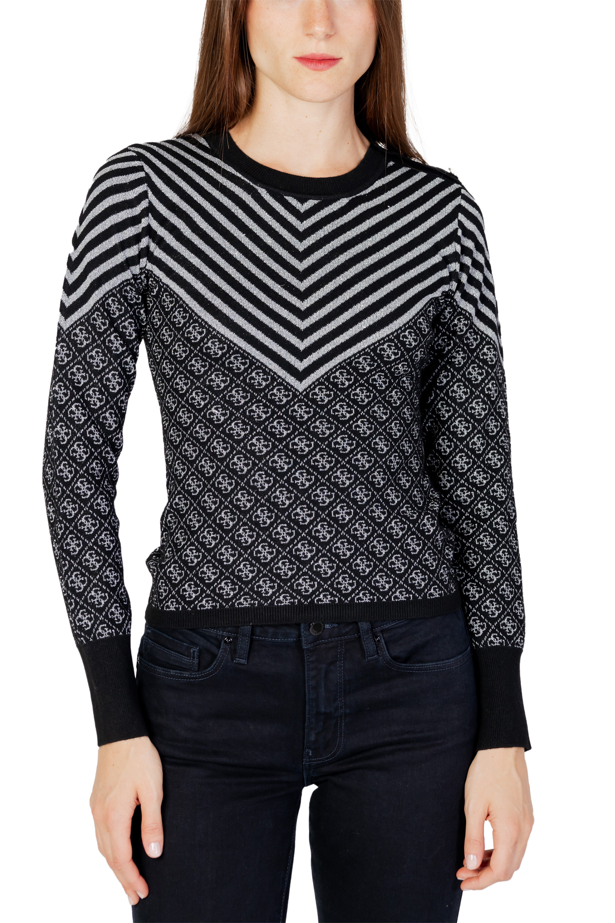 Джемпер Guess с геометрическим рисунком, черный
Джемпер Guess с геометрическим рисунком, черный