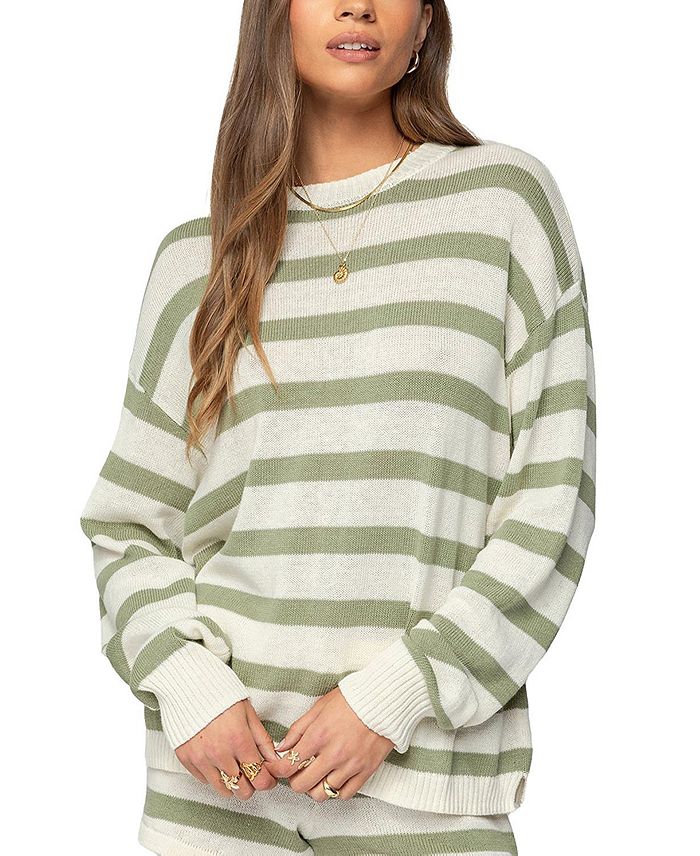 Амарис Полосатый Вязаный Свитер Оверсайз Edikted, зеленый
Амарис Полосатый Вязаный Свитер Оверсайз Edikted, зеленый