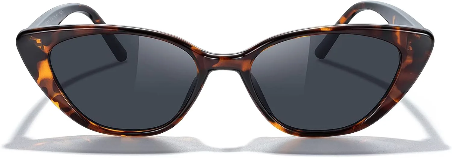 Поляризованные солнцезащитные очки в стиле ретро-винтаж, узкие солнцезащитные очки «кошачий глаз» для женщин, оправа TR90 OLIEYE, Leopard Frame/Black Lens
Поляризованные солнцезащитные очки в стиле ретро-винтаж, узкие солнцезащитные очки «кошачий глаз» для женщин, оправа TR90 OLIEYE, Leopard Frame/Black Lens