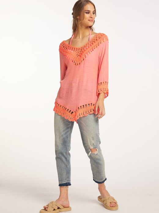 Туника с деталью, связанной крючком Izia, оранжевый
Туника с деталью, связанной крючком Izia, оранжевый