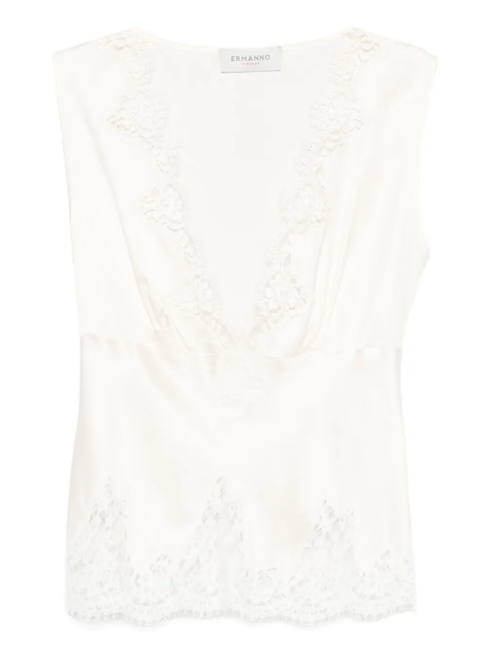 Топ без рукавов с кружевной отделкой ERMANNO FIRENZE, белый
Топ без рукавов с кружевной отделкой ERMANNO FIRENZE, белый