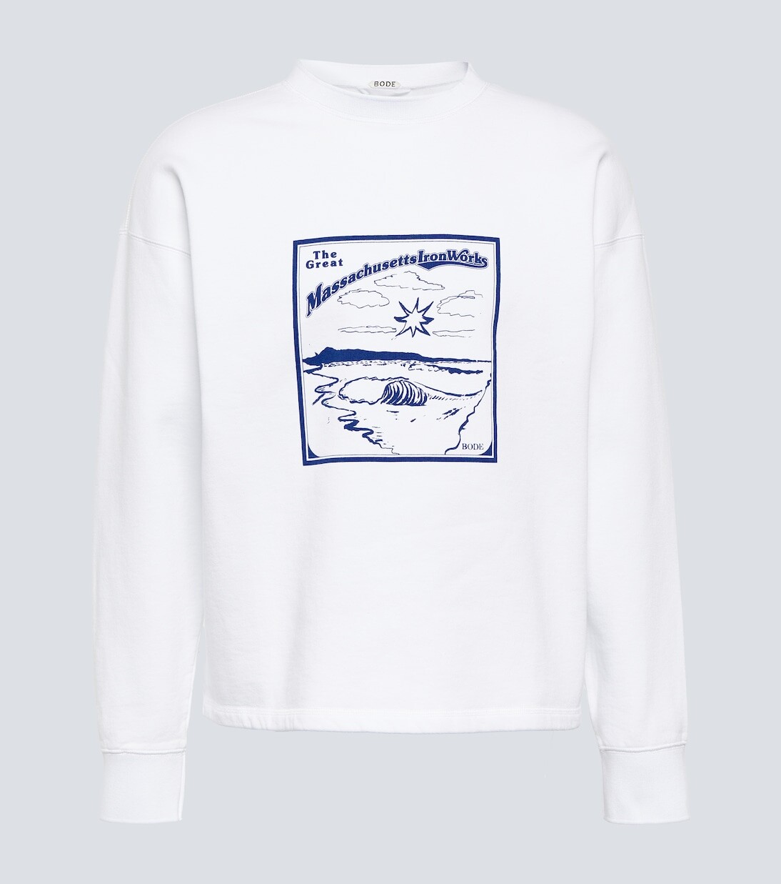 Толстовка ironworks из хлопкового джерси Bode, белый
Толстовка ironworks из хлопкового джерси Bode, белый