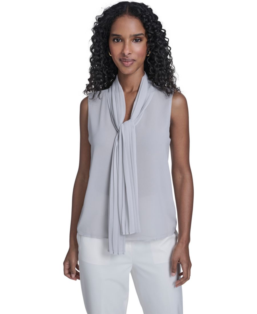 Женская шифоновая блузка без рукавов с V-образным вырезом Calvin Klein, Mist
Женская шифоновая блузка без рукавов с V-образным вырезом Calvin Klein, Mist