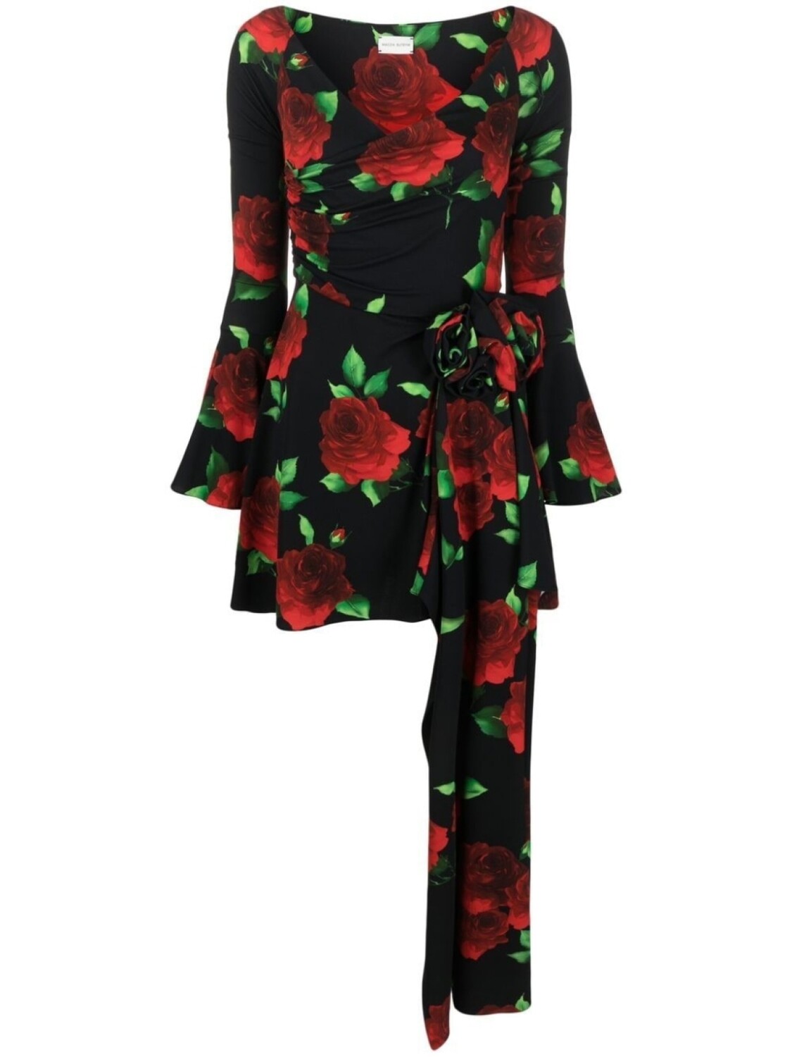 Magda Butrym расклешенное платье мини с принтом, черный
Magda Butrym расклешенное платье мини с принтом, черный