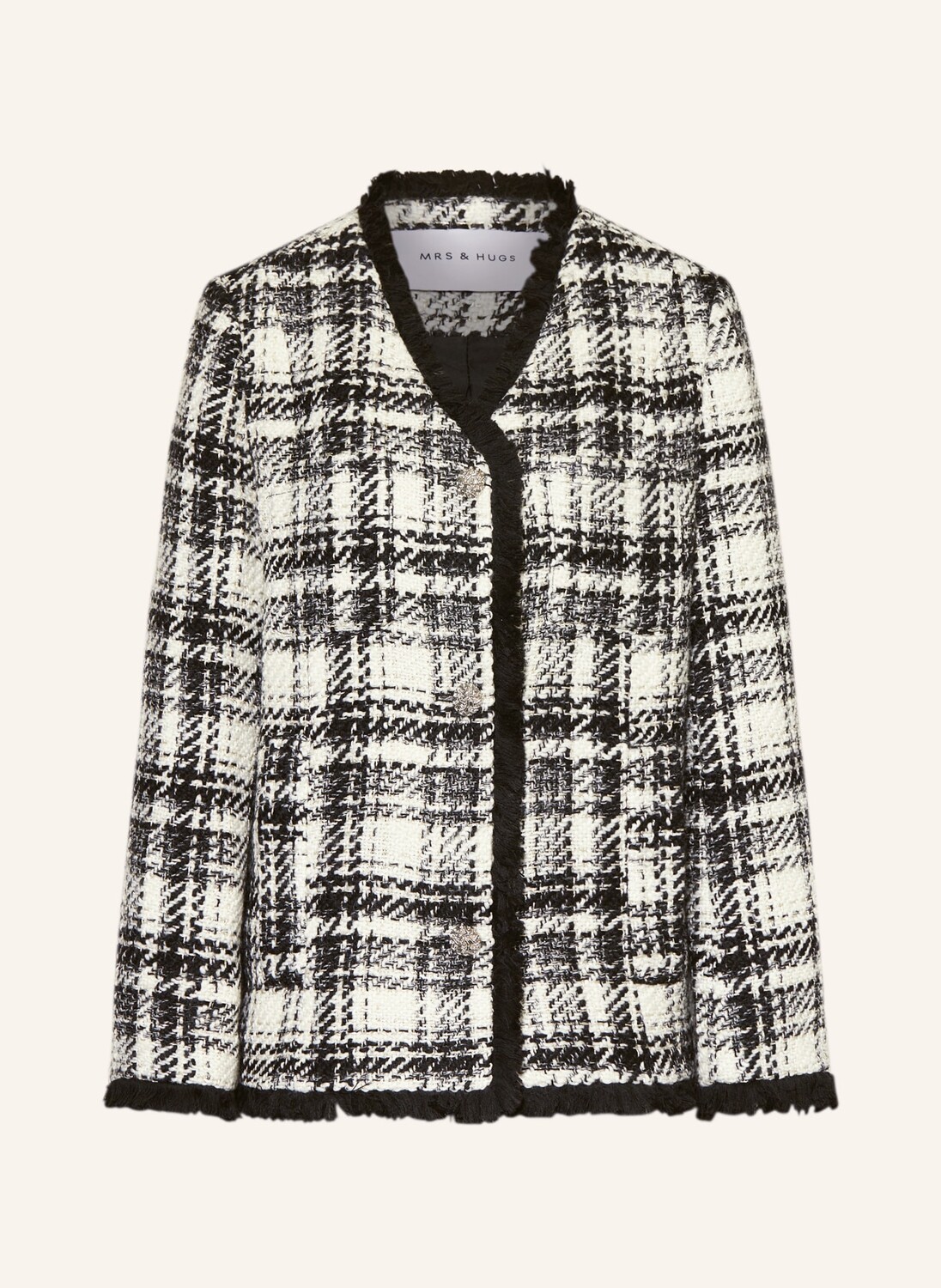 Твидовый пиджак с блестящей пряжей Mrs & Hugs, белый
Твидовый пиджак с блестящей пряжей Mrs & Hugs, белый
