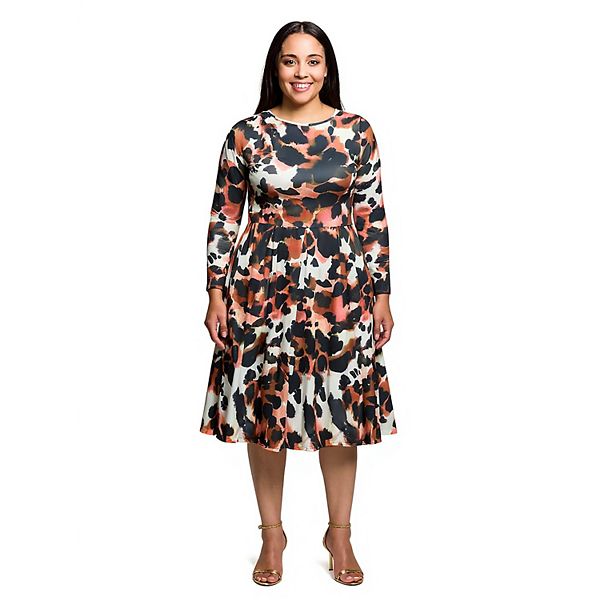Платье миди с длинным рукавом и цветочным принтом Plus size 24Seven Comfort Apparel, Brown Multi
Платье миди с длинным рукавом и цветочным принтом Plus size 24Seven Comfort Apparel, Brown Multi