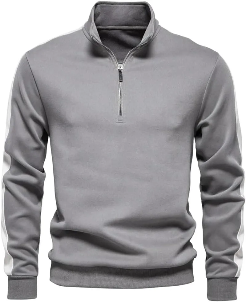 Мужской свитшот с воротником стойкой и молнией на четверть
Мужской свитшот с воротником стойкой и молнией на четверть