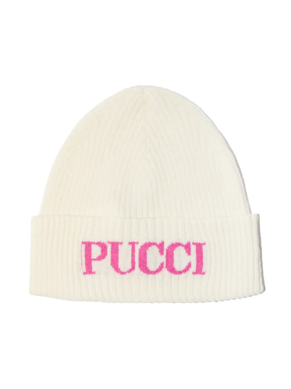 Шапка бини с логотипом PUCCI Junior, белый 
Шапка бини с логотипом PUCCI Junior, белый