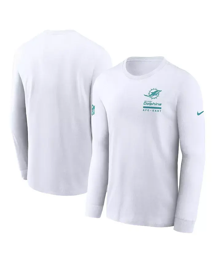Мужская белая футболка с длинным рукавом Miami Dolphins Sideline Performance Nike
Мужская белая футболка с длинным рукавом Miami Dolphins Sideline Performance Nike