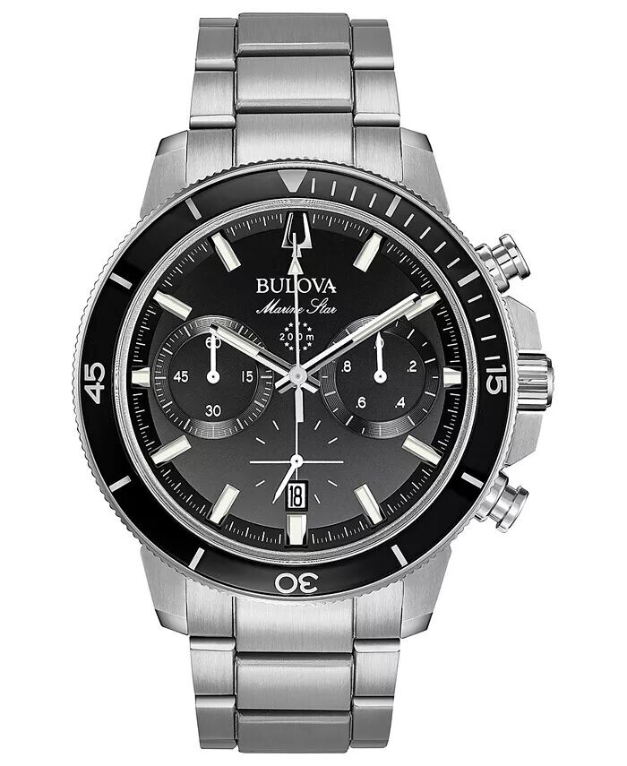 Мужские часы-хронограф Marine Star с браслетом из нержавеющей стали, 45 мм Bulova
Мужские часы-хронограф Marine Star с браслетом из нержавеющей стали, 45 мм Bulova