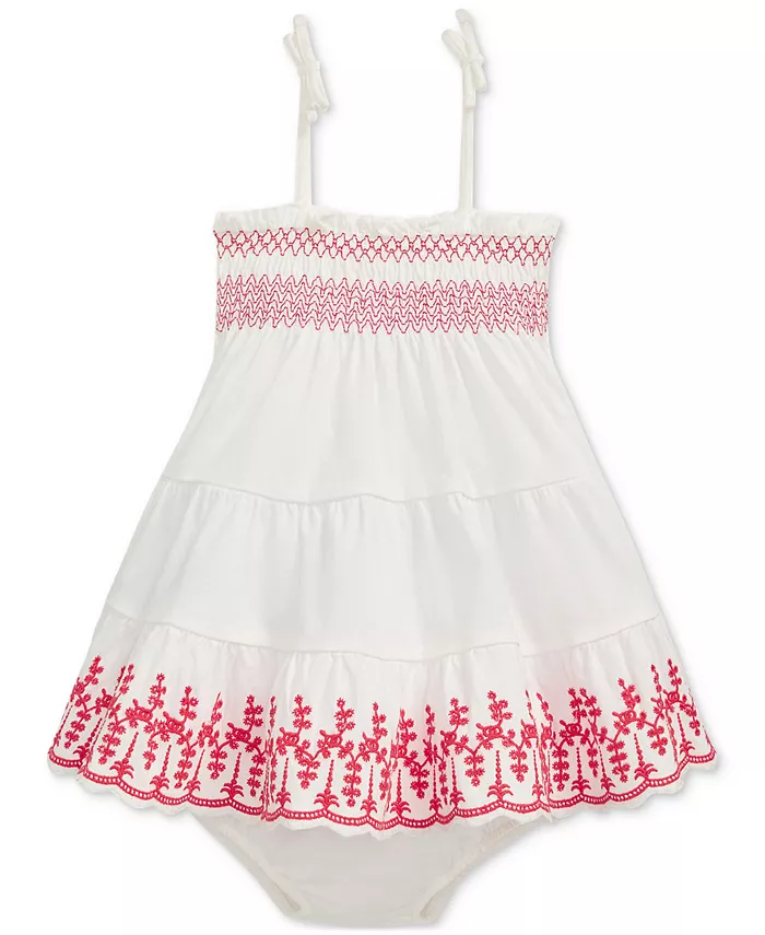 Платье для девочек с вышивкой и ажурной вставкой Baby Girls Smocked Eyelet Dress Polo Ralph Lauren, белый
Платье для девочек с вышивкой и ажурной вставкой Baby Girls Smocked Eyelet Dress Polo Ralph Lauren, белый
