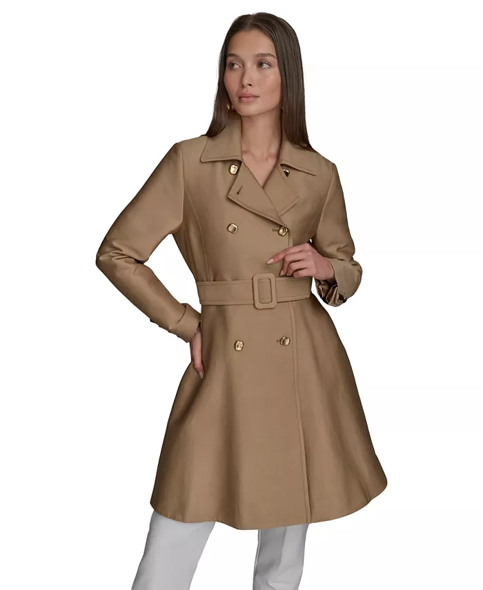 Женское двубортное пальто с юбкой Trench Coat Donna Karan New York, коричневый 
Женское двубортное пальто с юбкой Trench Coat Donna Karan New York, коричневый