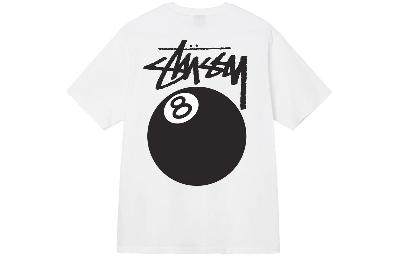 Белая футболка Stussy 8 Ball, Синий 
Белая футболка Stussy 8 Ball, Синий
