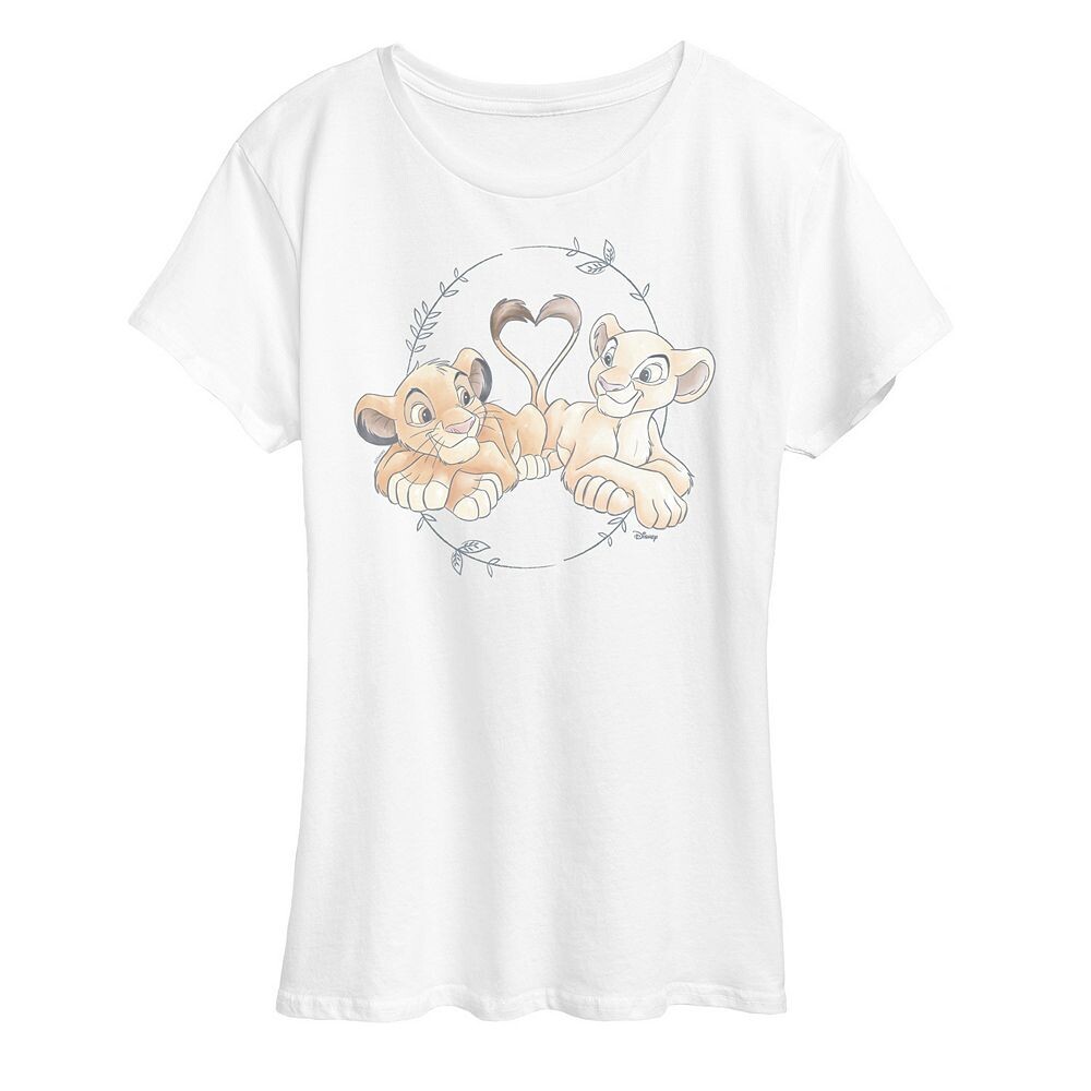 Женская футболка с рисунком сердечек Disney's Lion King Simba & Nala, белый
Женская футболка с рисунком сердечек Disney's Lion King Simba & Nala, белый