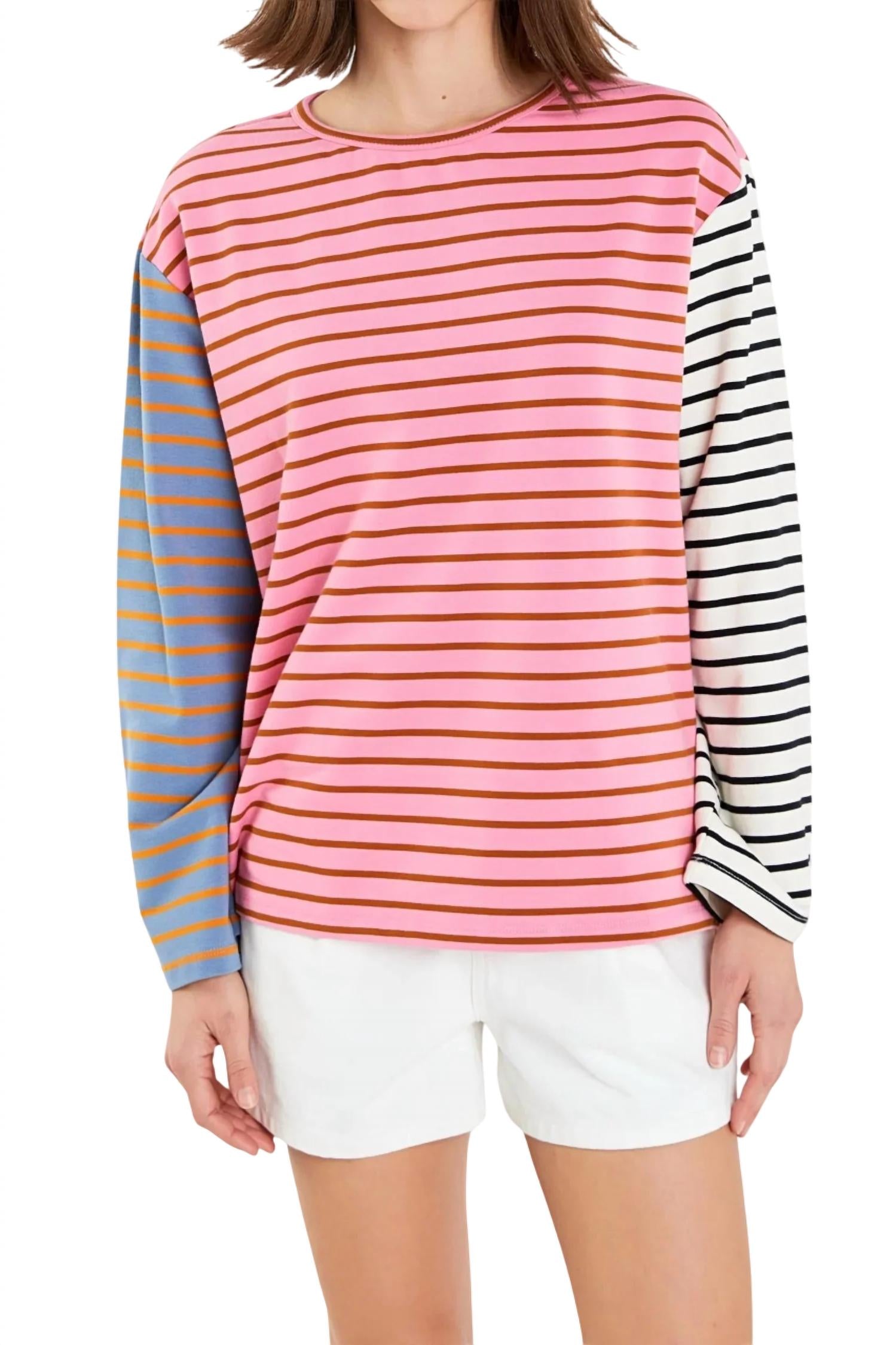 Полосатая футболка с длинным рукавом Color Block в розовом цвете Multi English Factory
Полосатая футболка с длинным рукавом Color Block в розовом цвете Multi English Factory