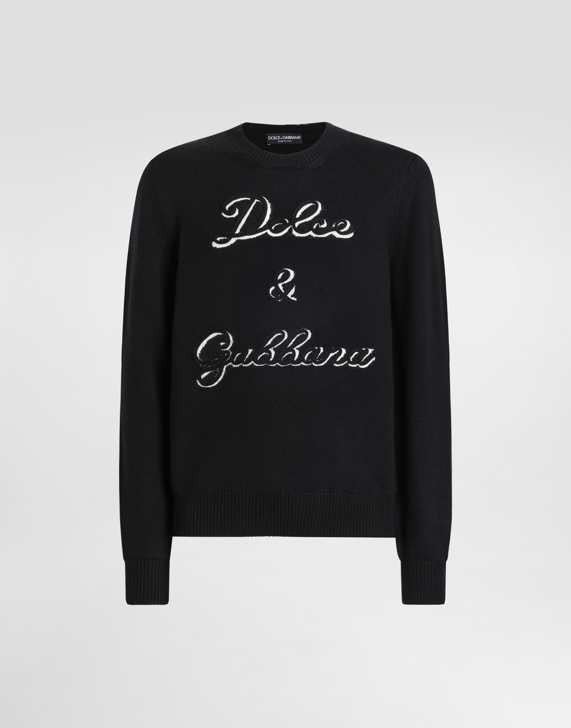 Шерстяной пуловер с интарсией Dolce & Gabbana, черный
Шерстяной пуловер с интарсией Dolce & Gabbana, черный