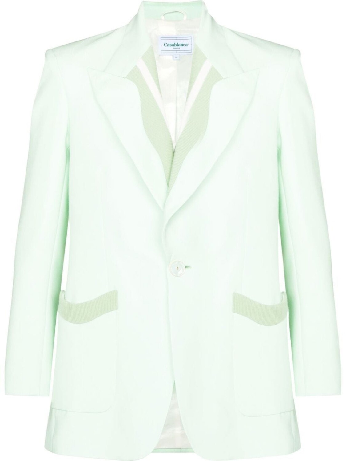 Casablanca однобортный пиджак с отделкой в рубчик, зеленый
Casablanca однобортный пиджак с отделкой в рубчик, зеленый