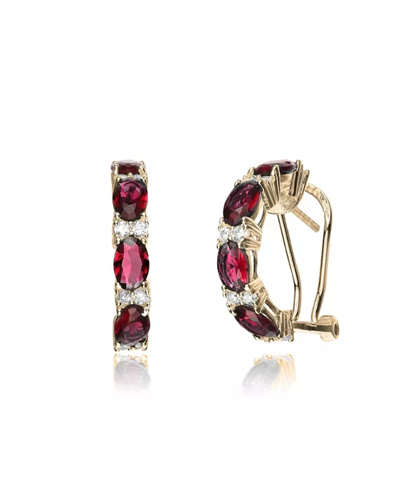 Ослепительные женские серьги-полукольца из стерлингового серебра 14 карат, покрытые золотом с цветными кубическими цирконами Genevive, red
Ослепительные женские серьги-полукольца из стерлингового серебра 14 карат, покрытые золотом с цветными кубическими цирконами Genevive, red