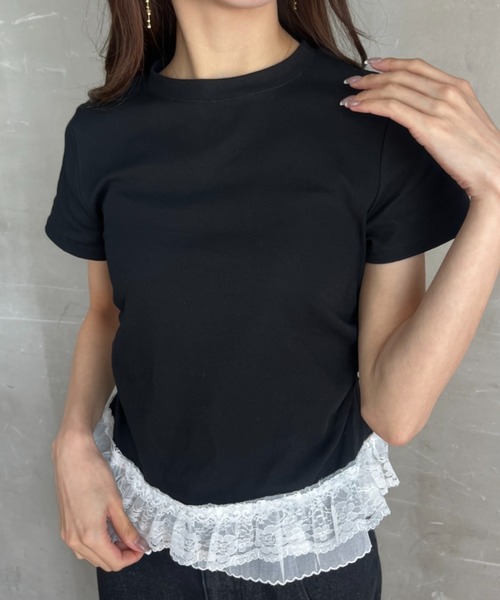 Tolene Футболка с короткими рукавами, с кружевом по низу и присборенными боками, TOLENE, черный
Tolene Футболка с короткими рукавами, с кружевом по низу и присборенными боками, TOLENE, черный