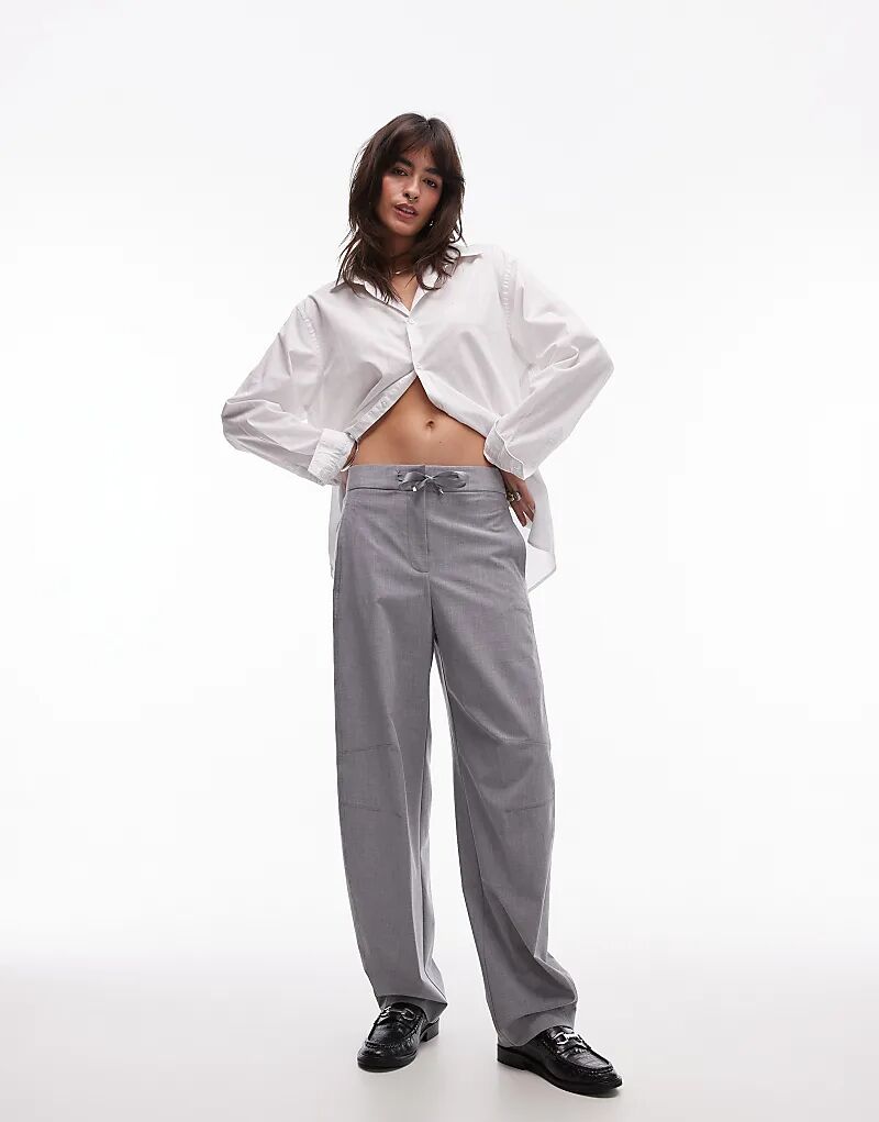 Mango – Тканые брюки-стринги серого цвета 
Mango – Тканые брюки-стринги серого цвета