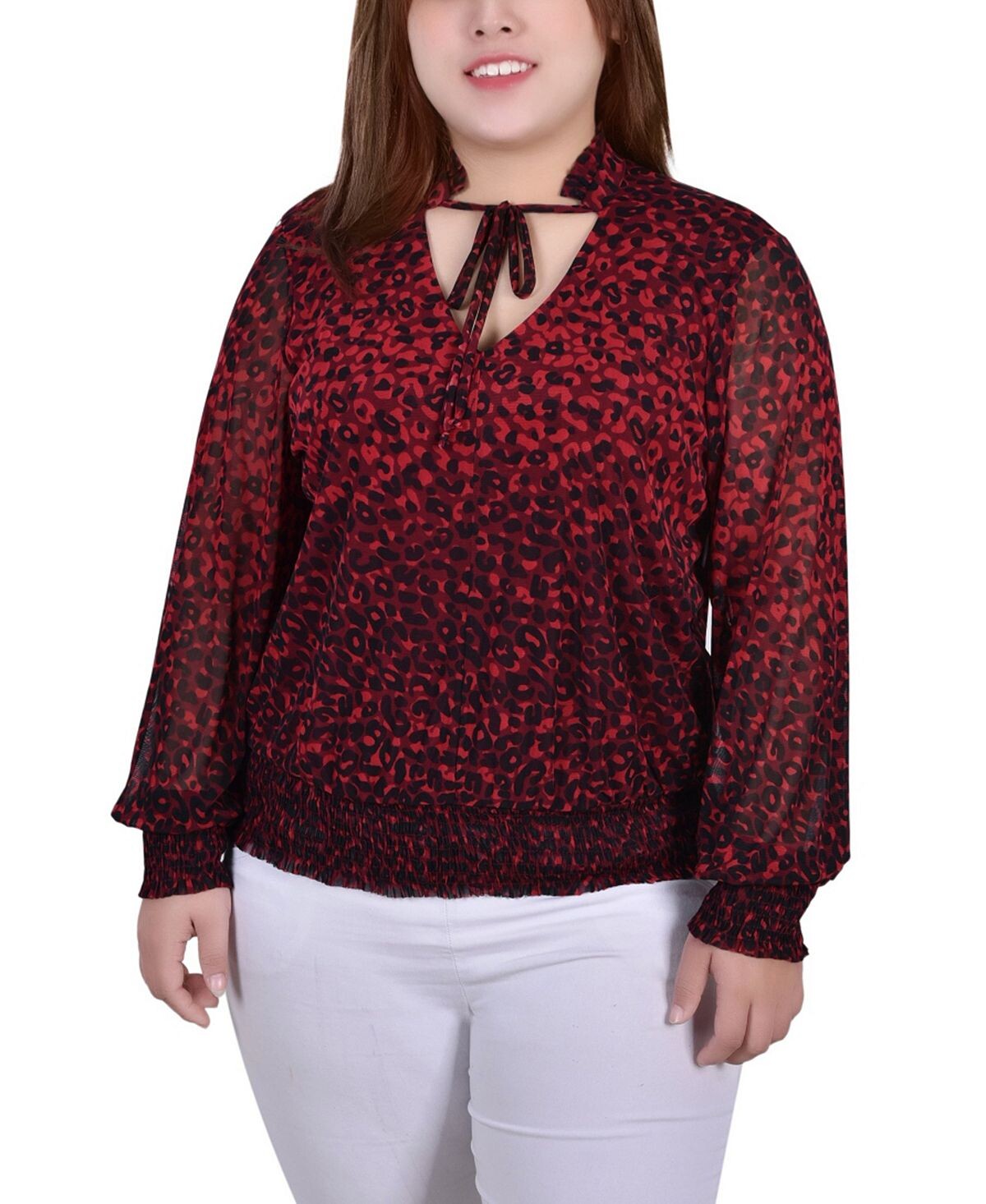 Плюс размер прозрачный топ с длинными рукавами и присборенной кромкой NY Collection, мульти
Плюс размер прозрачный топ с длинными рукавами и присборенной кромкой NY Collection, мульти